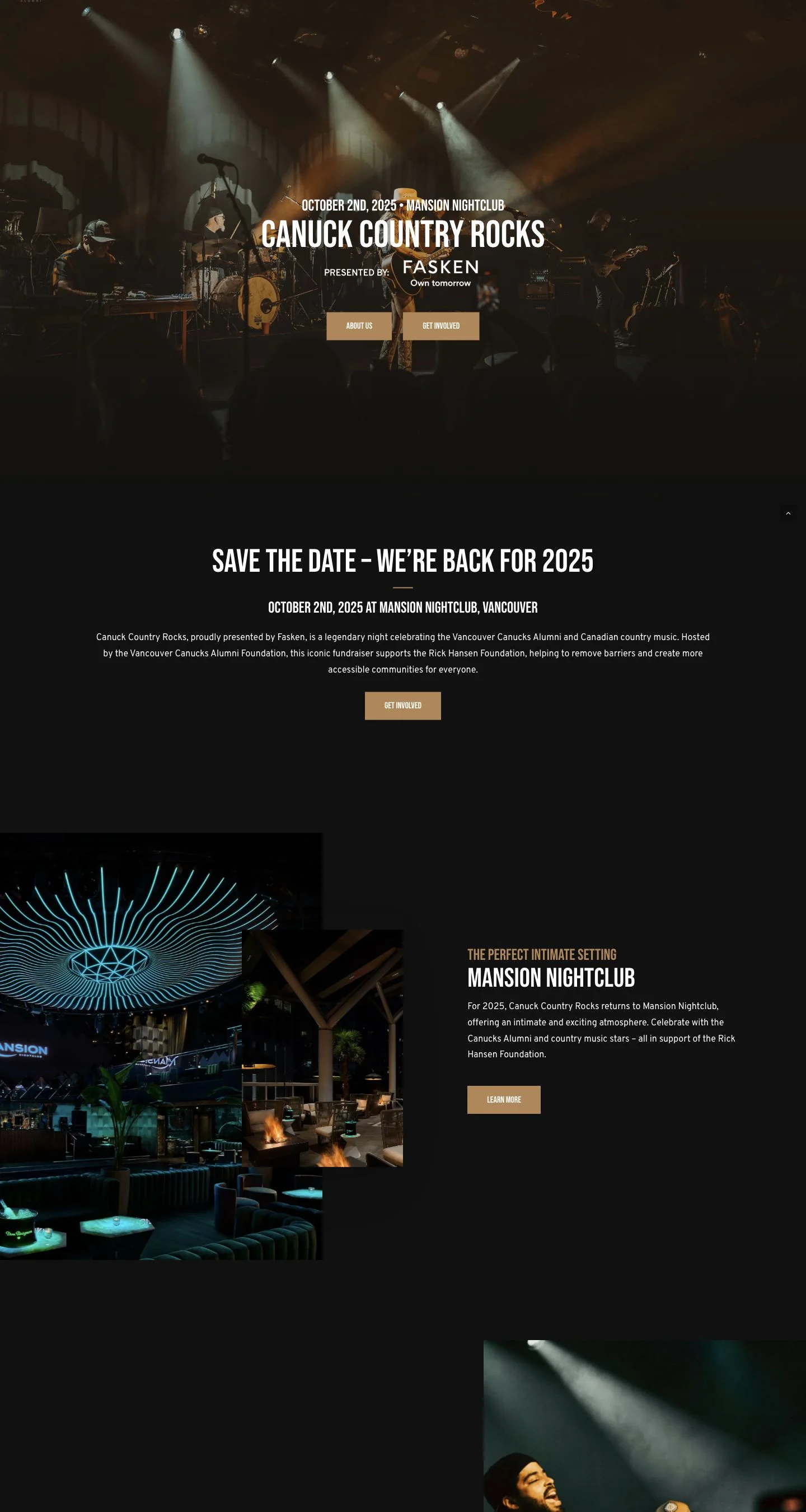 Canuck Country Rocks homepage at desktop size