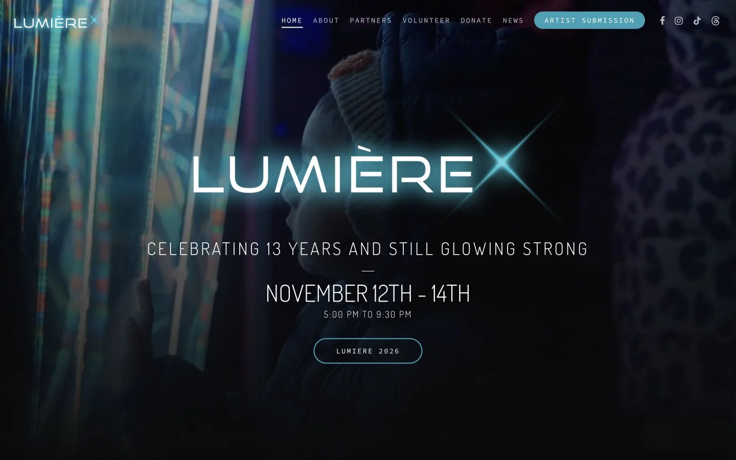 Lumière Vancouver homepage at desktop size